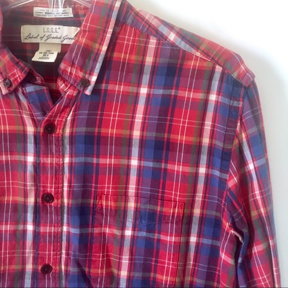H&M L.O.G.G. Cotton Twill Plaid Button Down Shirt - Picture 2 of 7
